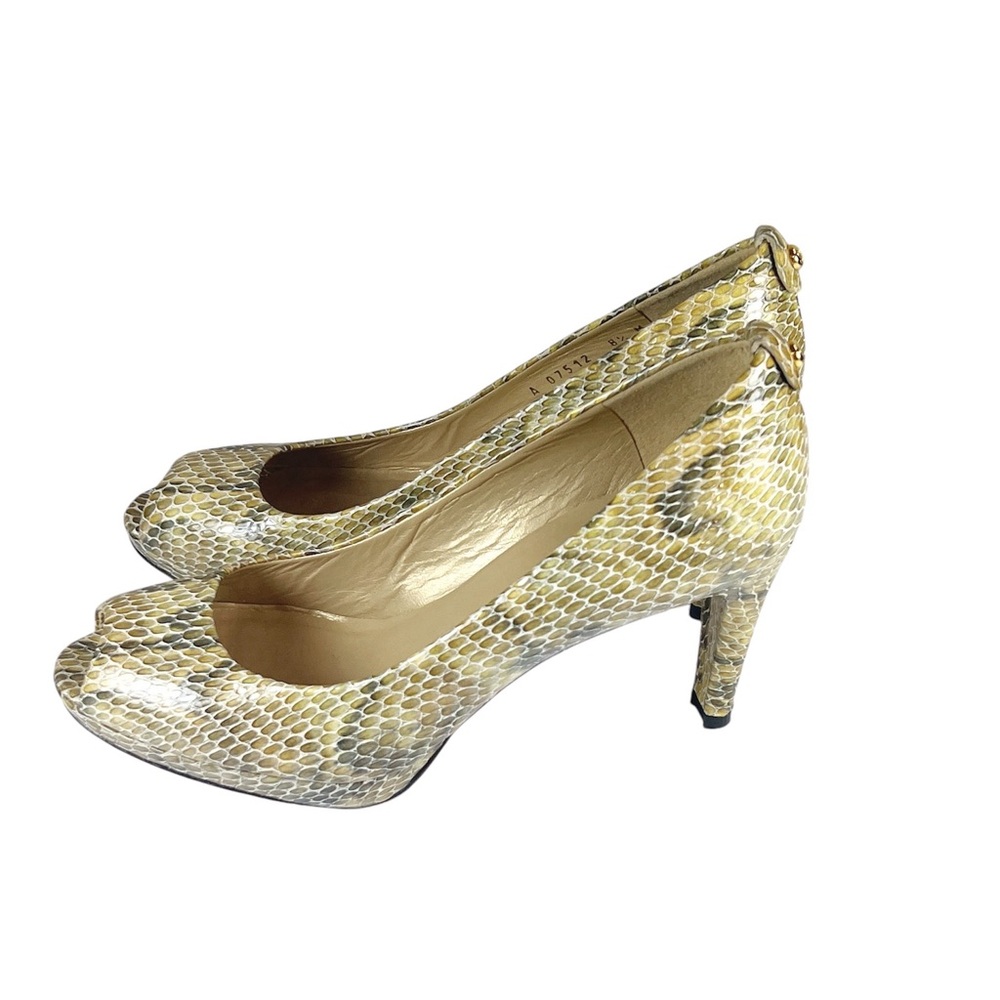 Stuart Weitzman Logoplainfield Peep Toe Heels Sz 8 1/2 Mushroom Crystal … - Picture 5 of 6
